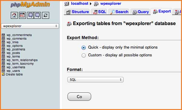 Database Export